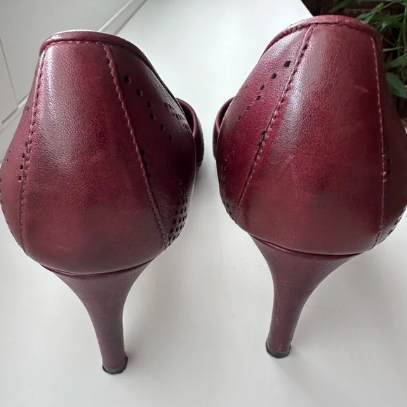 Cole Haan Grand Os Neara Womens Burgundy Leather Heels Pumps Shoes Size 8. - Picture 6 of 7